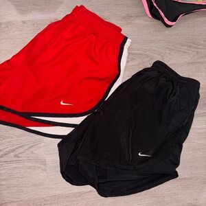 Nike Red and Black Athletic Shorts Lightweight Polyester